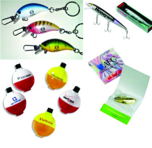 Fishing lures and bobbers for your marketing needs.