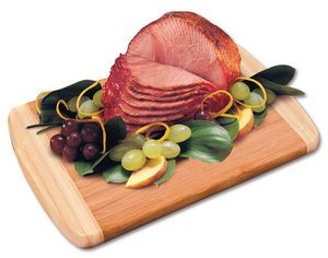 Smoked Ham with your logo on a cutting board.